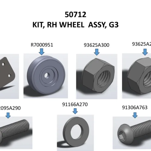 ADA wheelchair lift kit rh wheel assy g3 50712